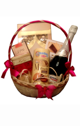Champagne and sweets basket
